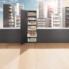 Idee von Blum für praktische Vorratsschränke