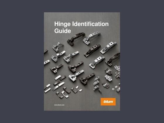Blum hinge identification guide cover image with range of hinges