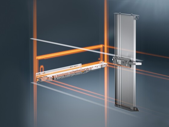 BLUMOTION S dämpft auch Schubladen mit SERVO-DRIVE