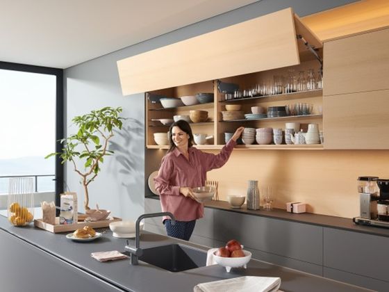 Porte relevable haute et large AVENTOS HF Blum