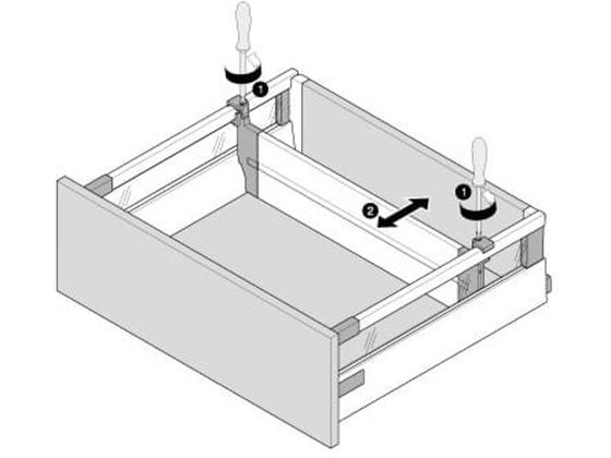 Installation du séparateur transversal ORGA-LINE de Blum dans le bloc-tiroir