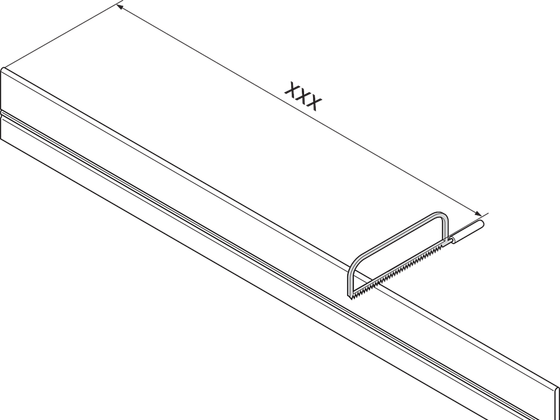 Découpe à la largeur du tiroir du séparateur transversal ORGA-LINE de Blum